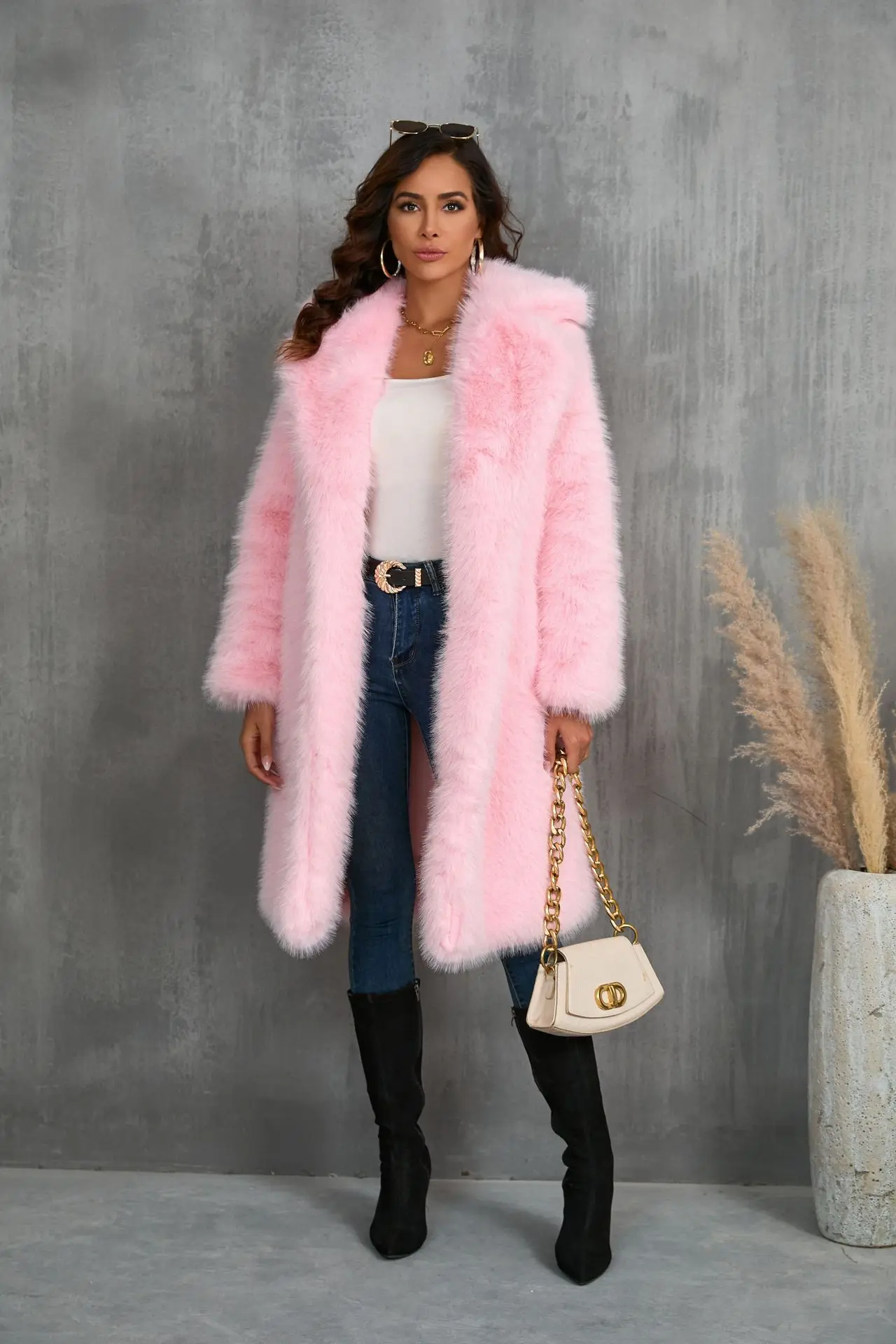 Fur & Faux Fur Coat Lapel Imitation Of Fox Fur Coat 2025 New Winter Women Fur Coat Fashion Temperament Warm Women Fur Coat H217
