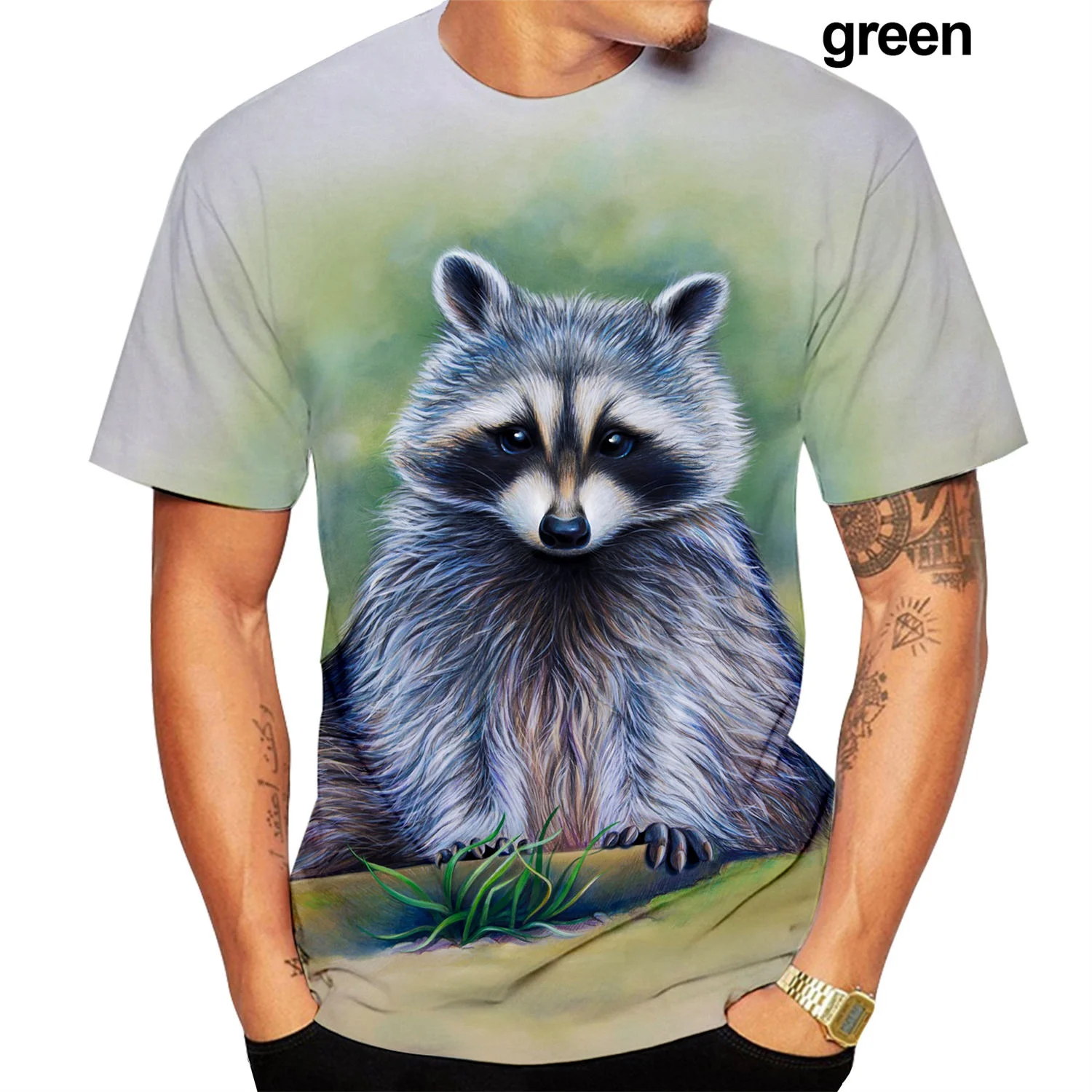 Moda nova animal guaxinim camisetas impressão 3d bonito guaxinim design camiseta feminina/masculina verão t camisa topos