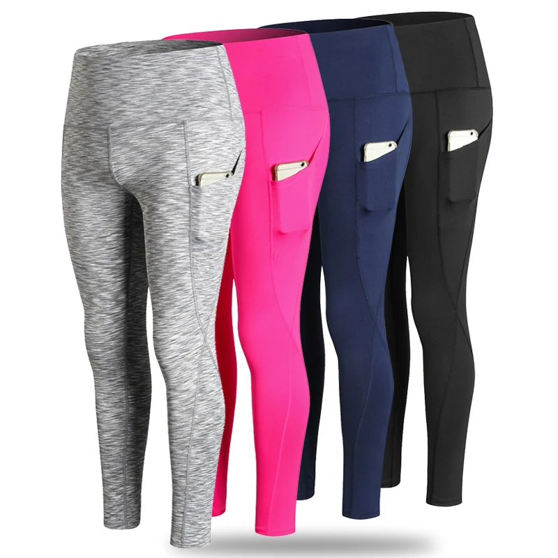 

Women Quick Dry Sexy Slim Yoga Pants Running Leggings With Pocket Girls High Waist Wourkout Gym Tights Trousers Custom Logo