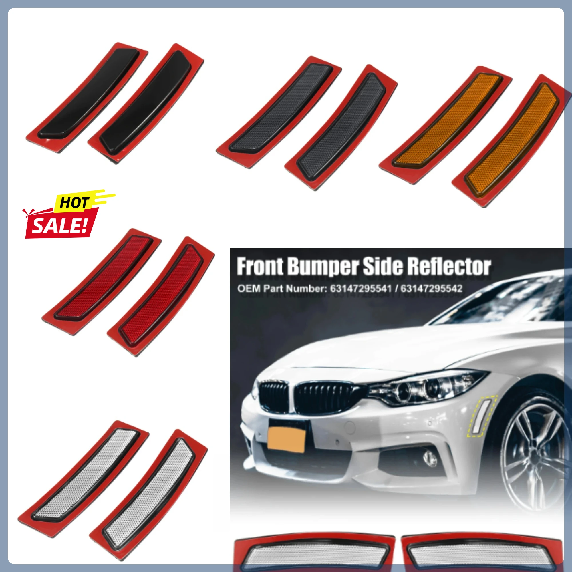 

Пара передних боковых светоотражателей (маркеры) 63147295542, 63147295541 для BMW F30 F31 LCI 3 серии 320i M Sport 2016-2018