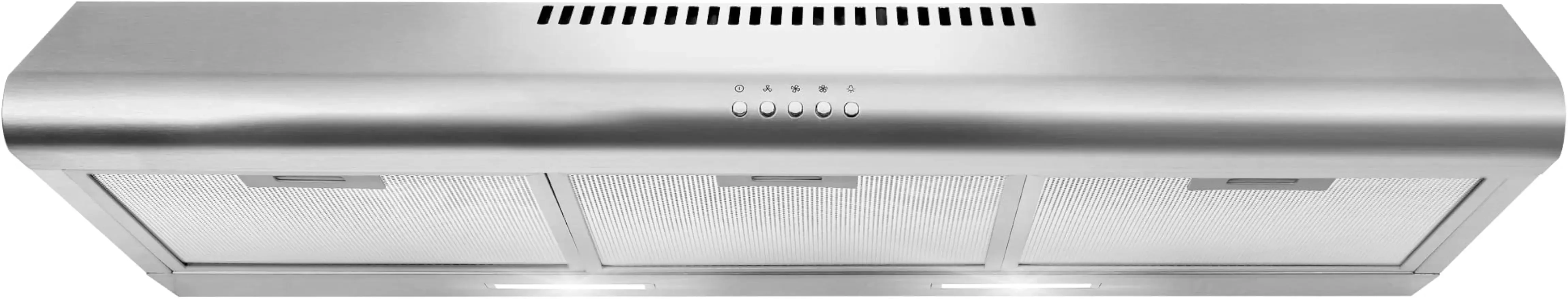 COSMO-Reusable Filter and LED Lights, COS-5MU36 Under Cabinet Range Hood, Ductless Convertible Duct, Stainless Steel, 36