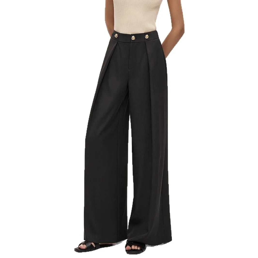 Women's Casual Solid Wide Leg Pants Autumn Fashion Pants High Waist Loose Wide Legs Trousers Female Straight New Trousers 2025
