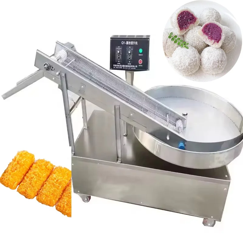 Tempura Flour Coating Machine Chicken Pork Chop Bread Crumbs Cover Machine