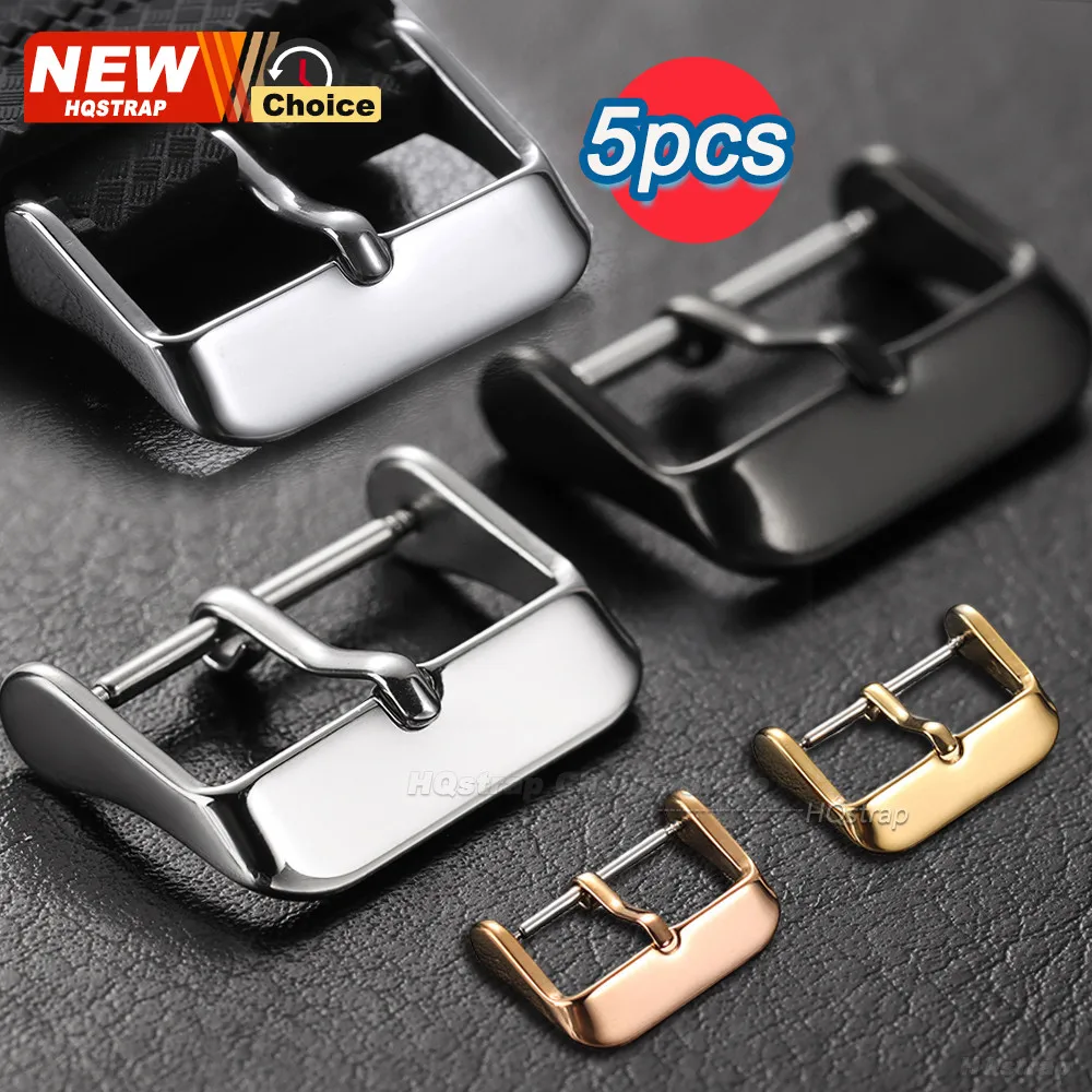 1/4/5pcs Watchbands Buckle Stainless Steel Pin Clasp 12mm 14mm 16mm 18mm 20mm 22mm Watch Accessories Band Strap Watch Buckle
