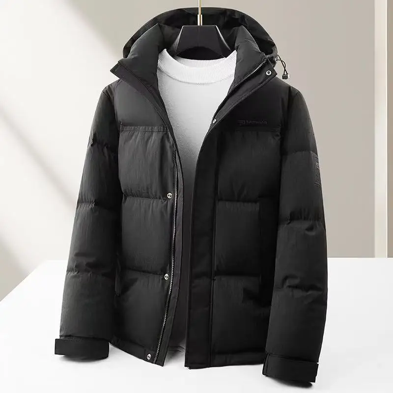 2025 Winter New Men's Hooded Down Jacket with White Duck Down Content of 90% Thickened Warm Quality Trendy Down Jacket