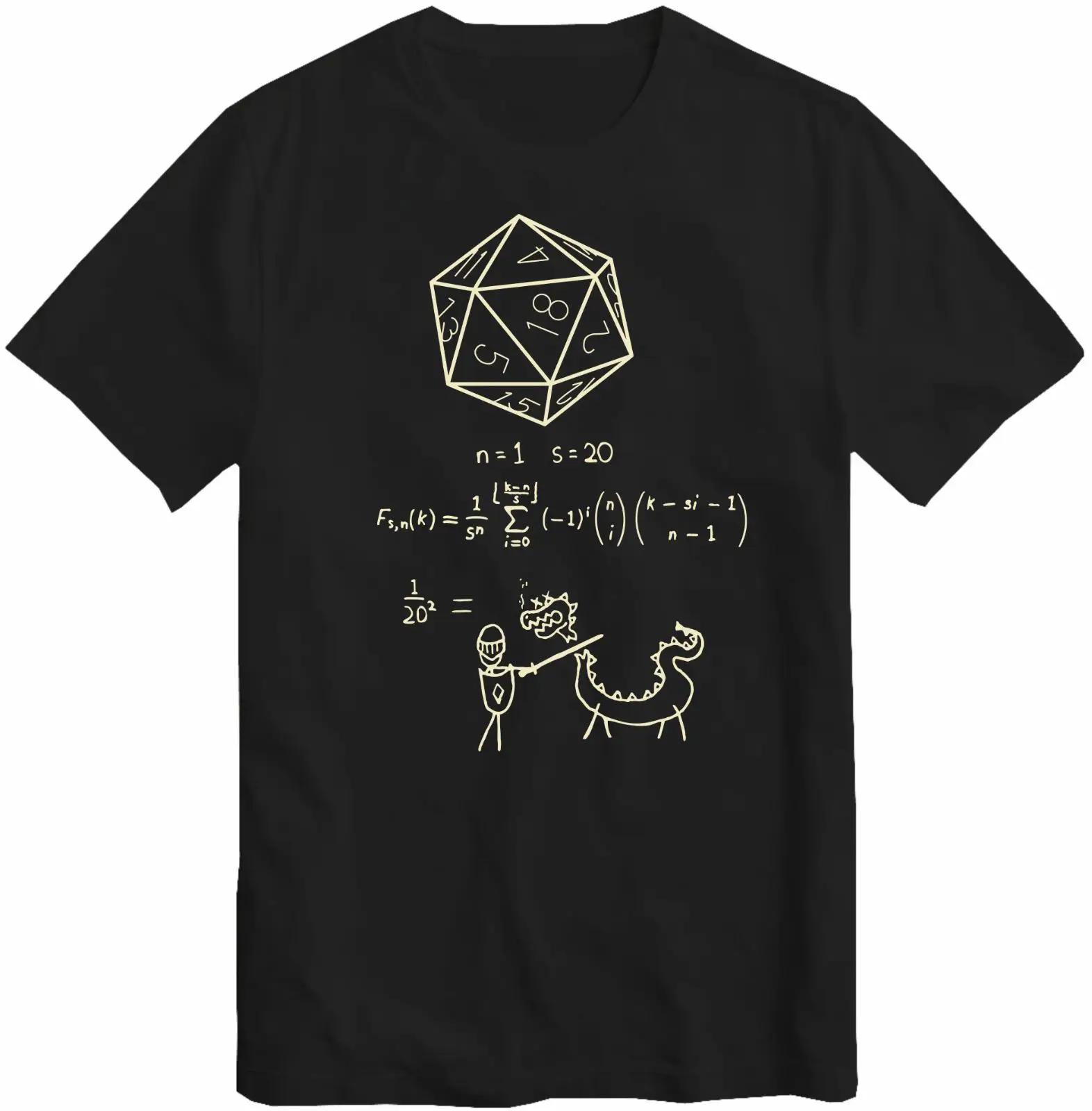 The Science of 20 Sided Dice DnD D20 T Shirt Meme Gift Funny Vintage Style Unisex Gamer Cult Movie Music T-Shirt Top Tee