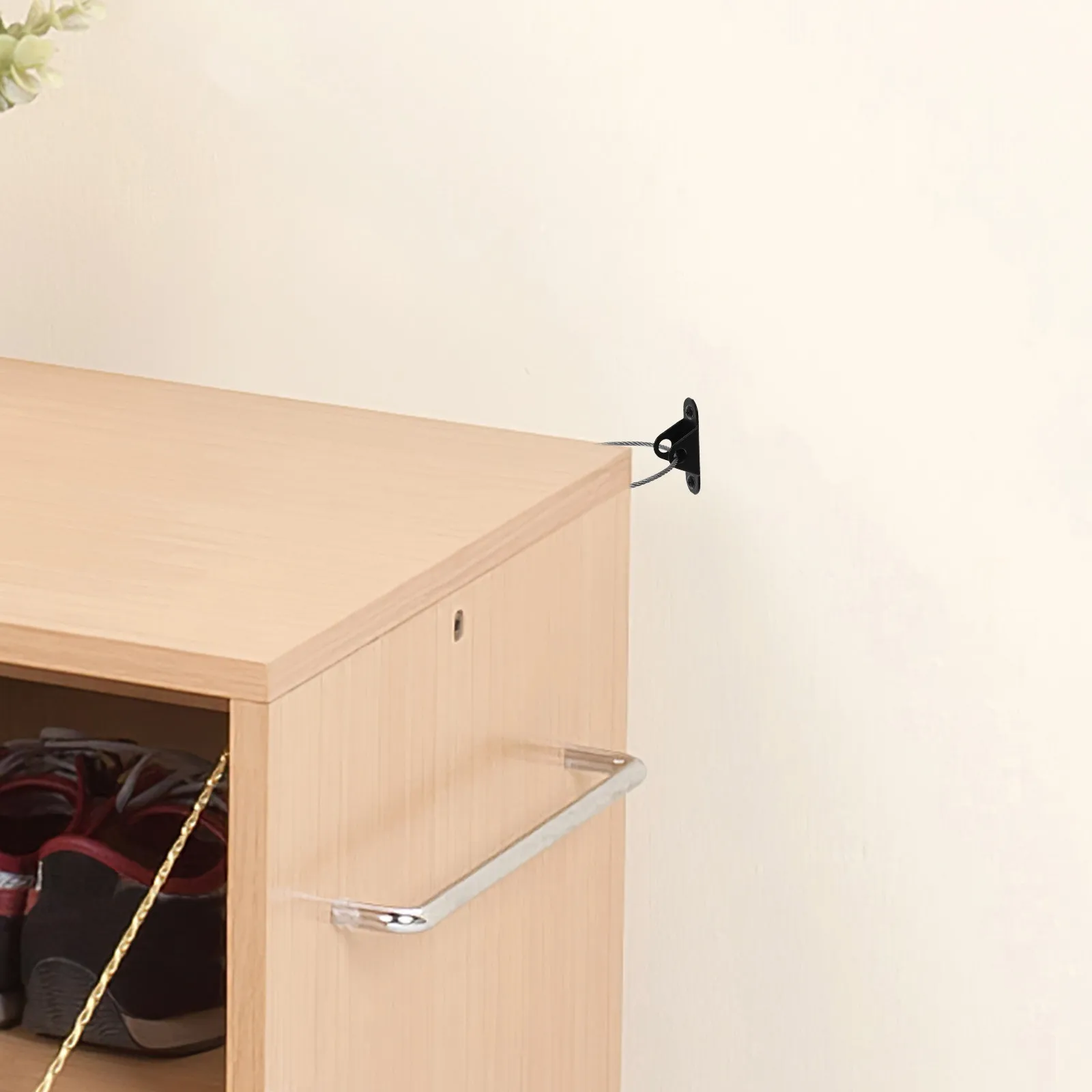 

Book Shelf Bookshelf Wall Anchor Kit Furniture to Cabinet Safety Anchors Bed Baby Proofing Anti Tip