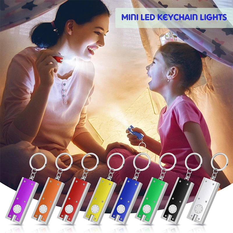 Outdoor Mini LED Keychain Flashlight Portable White Light Torch Key Chain Lamp Camping Fishing Lamp Astigmatism Light Flashlight