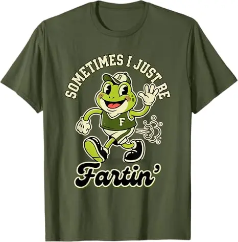 Sometimes I Just Be Fartin Frog Retro Cartoon Toad Slang T-Shirt Gen Z Humor Baseball Frog Meme Apparel Aesthetic Clothes Tees