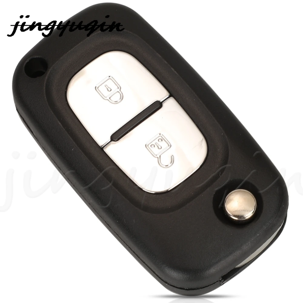 Jingyuqin New Remote Flip Folding Key Shell Fob Case For Renault Logan Clio Vivaro Master Traffic Kangoo Megane laguna