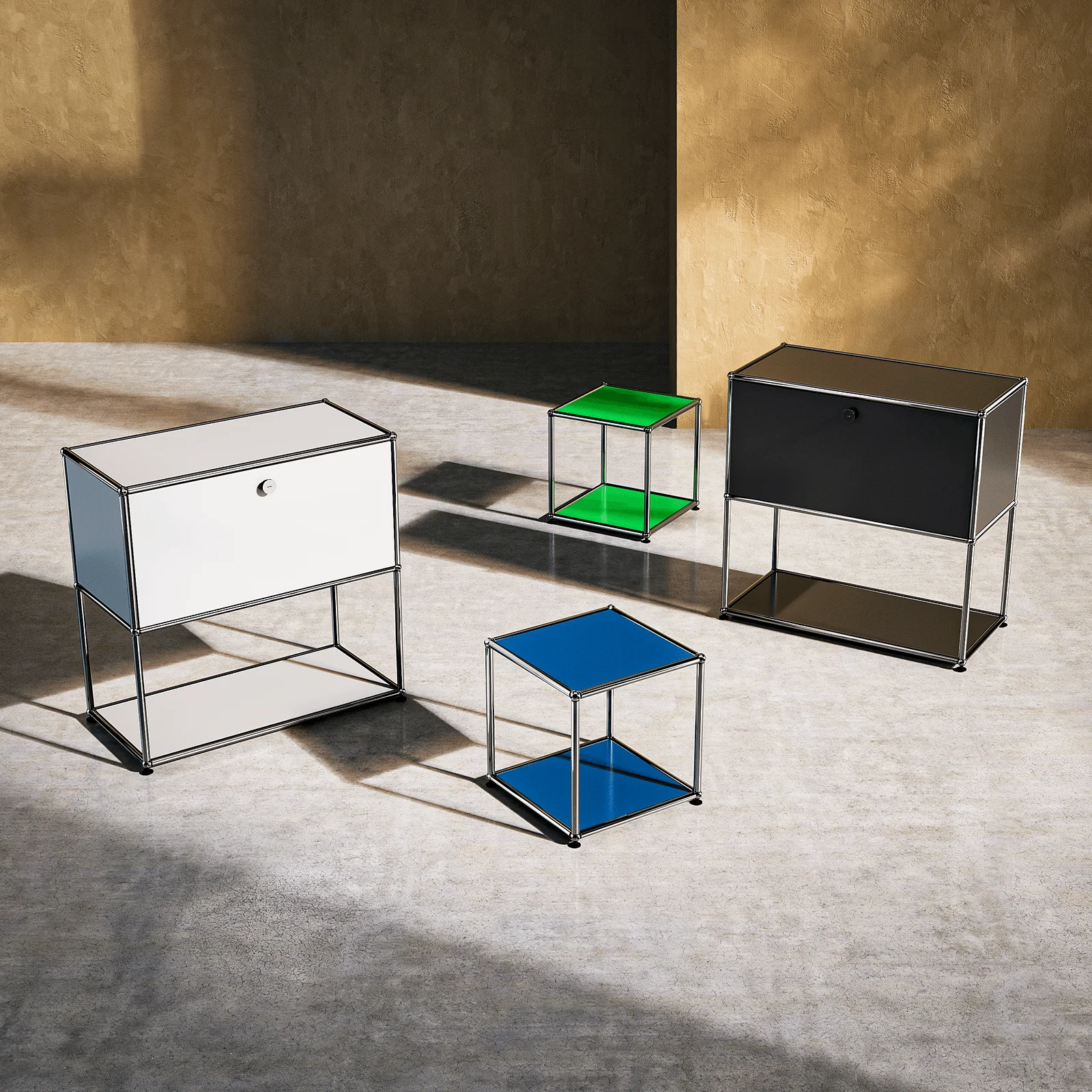 Aparador de armario de almacenamiento, estante de almacenamiento, mueble Modular, tablero de Metal de acero inoxidable, armario de sala de estar, sin llaves