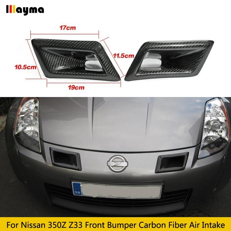 

For Nissan 350Z Z33 Carbon Fibre Resin Left And Right Side Air Vent Intake Duct Car Cover Decoration Exterior Vehicle