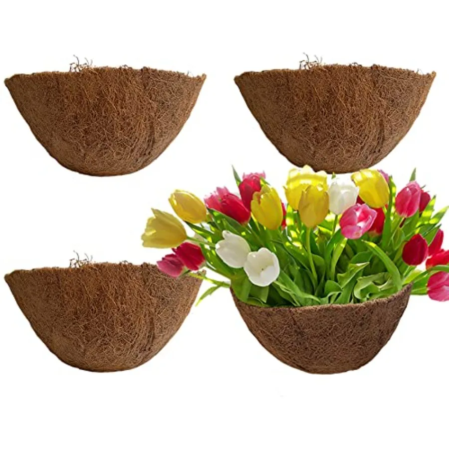 

Coco Liner for Hanging Basket 24 Inch Round 100% Natural Planter Liner Replacement Plant Basket Liners Coco Fiber Liner for Gar