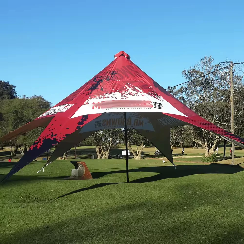 Custom Large Four Top Spider Activity Tent Camping Beach Star Spider Tent Outdoor Display Event