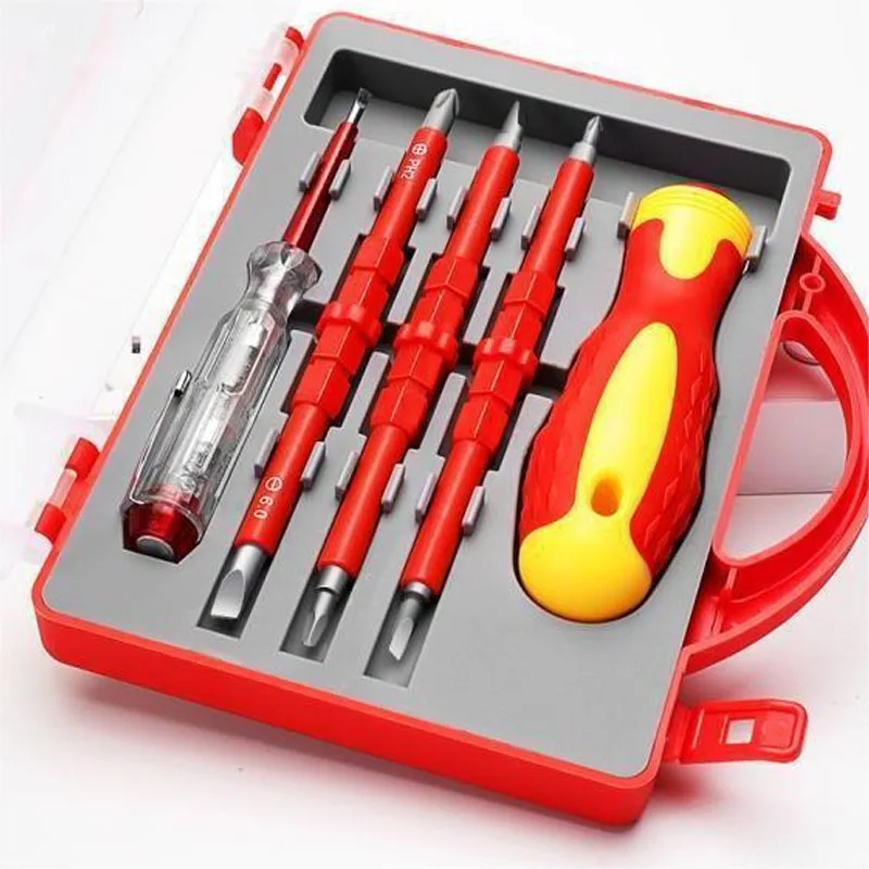 Multi-functional insulating tool set, electrician maintenance tool set, essential household tool set
