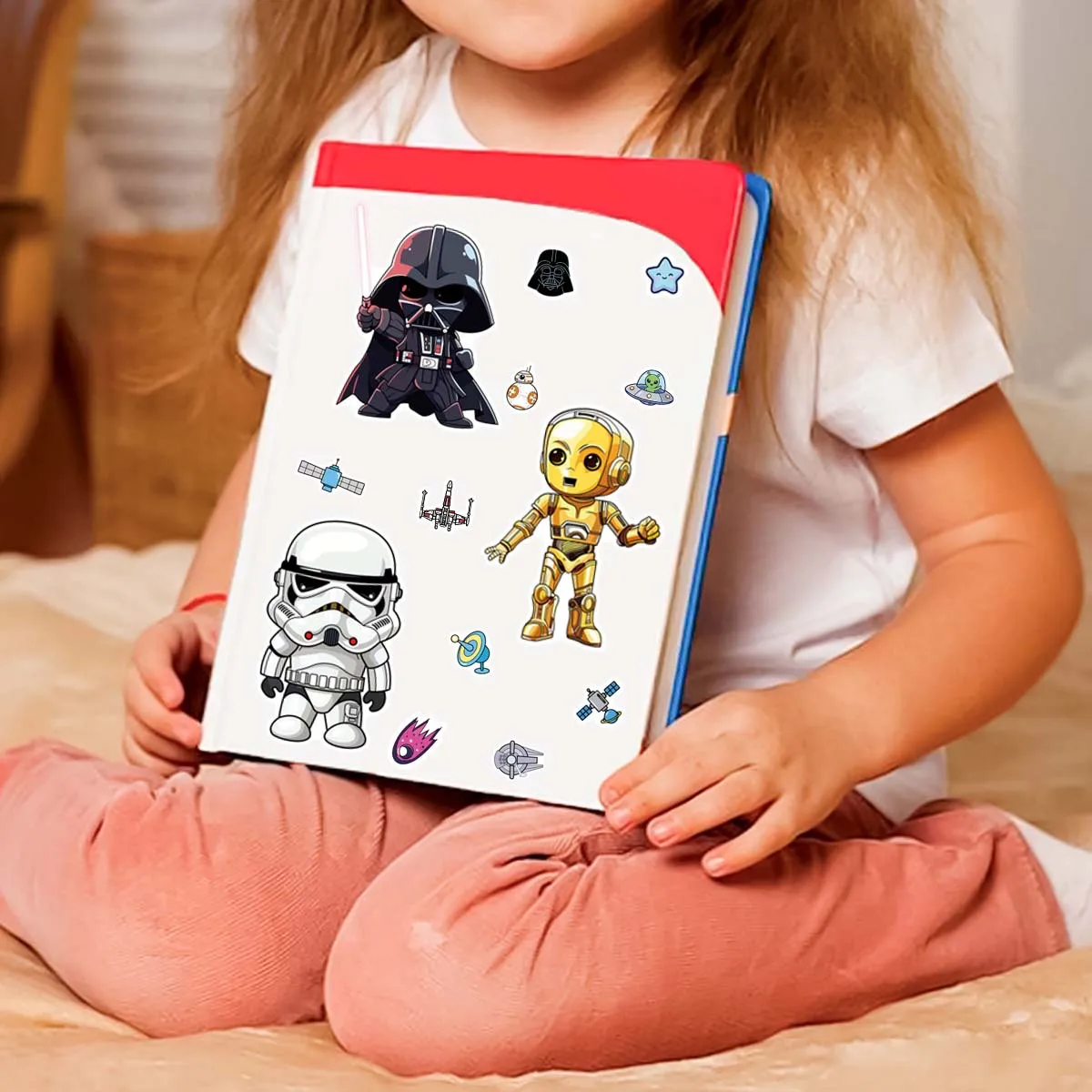 8 Blatt Anime Jedi Puzzle-Aufkleber zum Gesichter-Machen, Kinder-Cartoon DIY Zusammenbaubares Puzzle-Set, Kinderparty-Dekoration – Detail 6