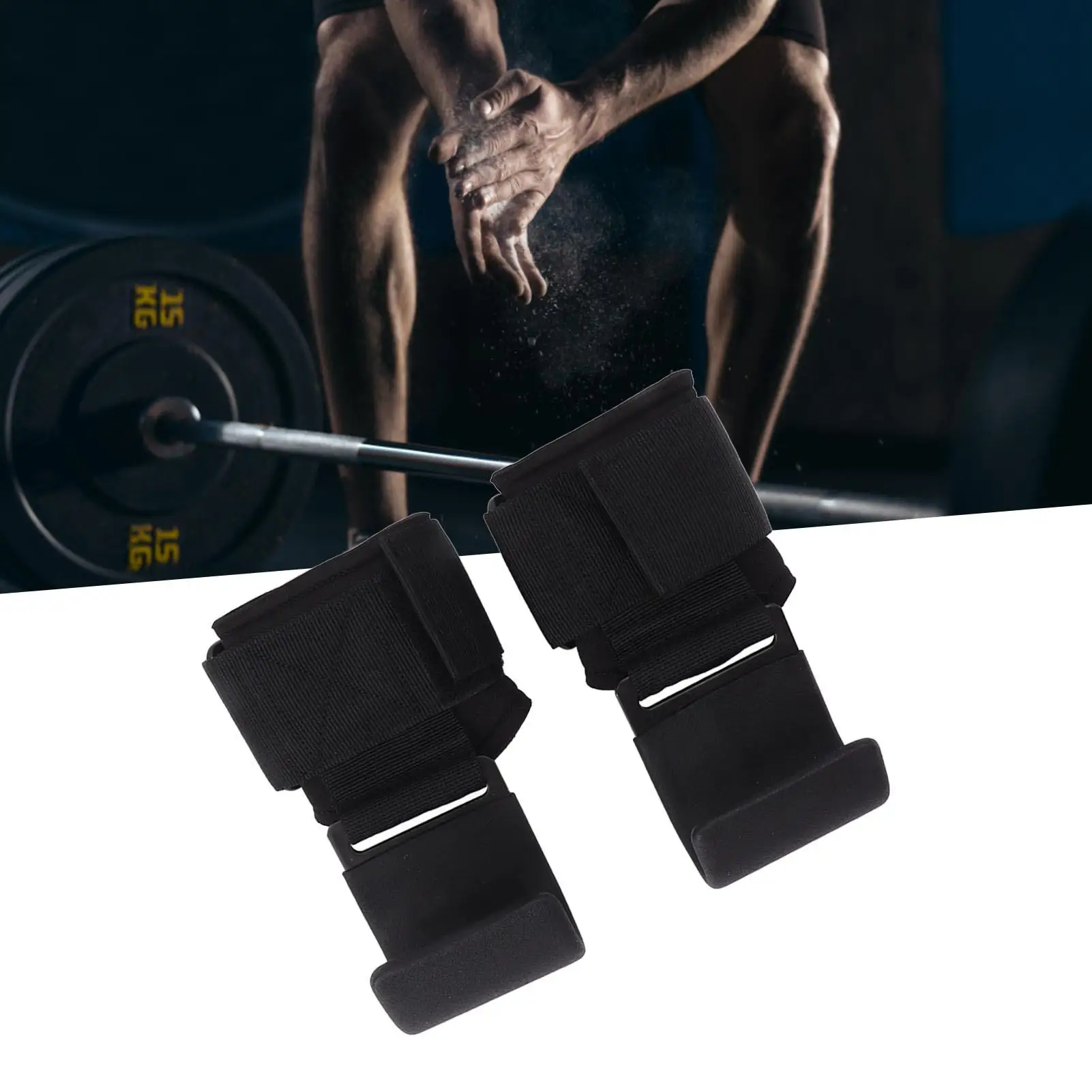 Non-Slip Power Lifting Grips with Reinforced Metal Hook - Strength Training Pads for Weightlifting and for playground Use