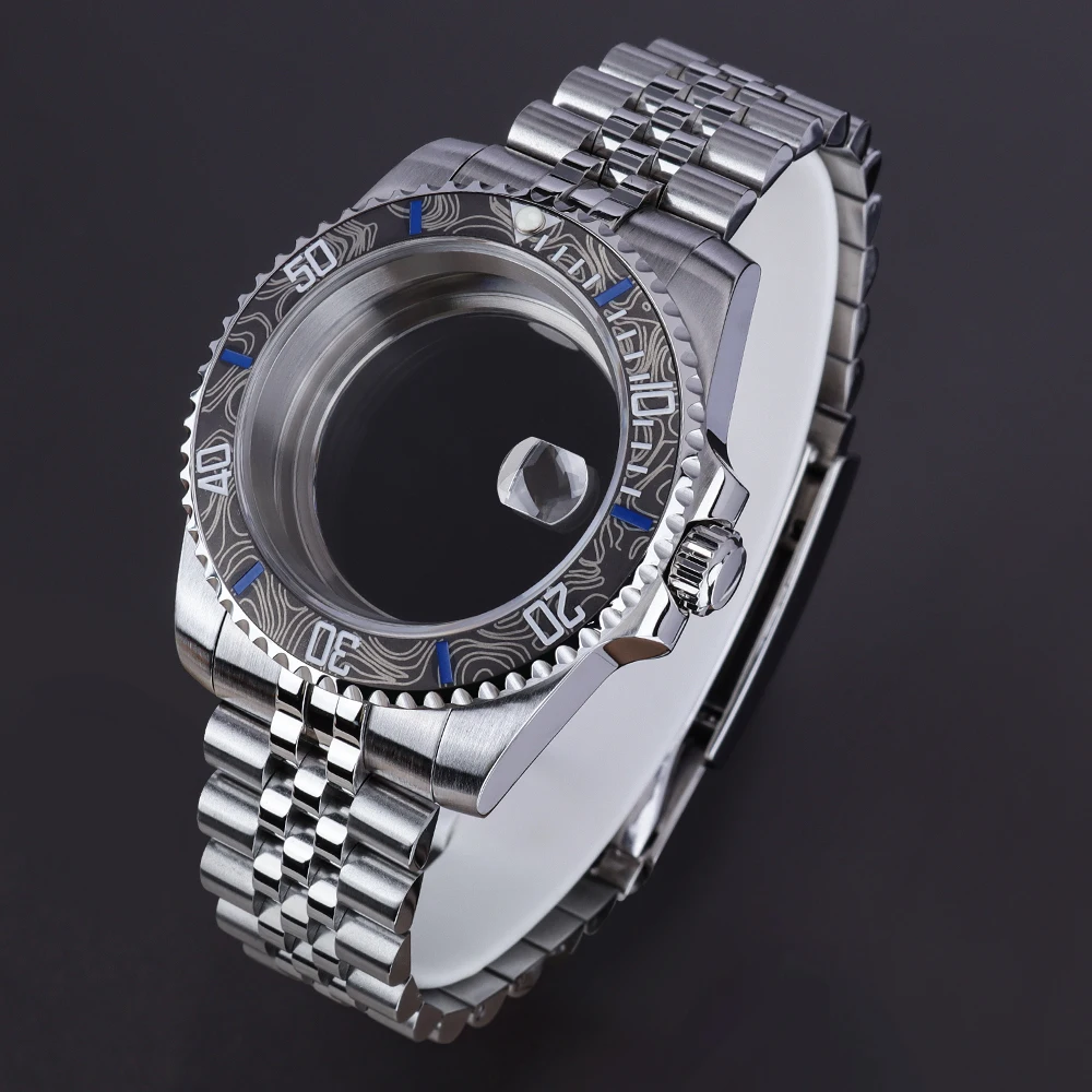 

40mm Diver Watch Case Sapphire Glass For SUB GMT NH35 NH36 NH34 Miyota8215 Eta2824 PT5000 Movement 200m Waterproof Jubilee Strap