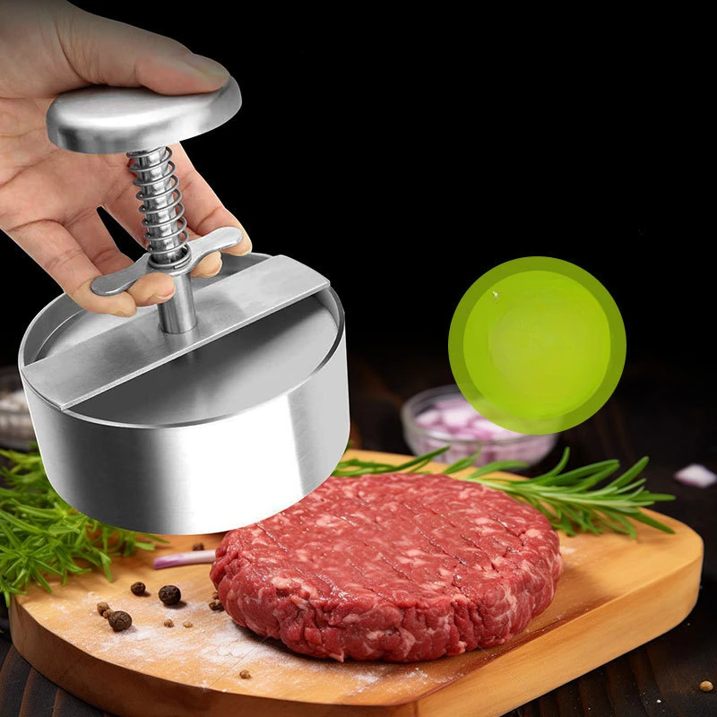 

Stainless Steel Burger Press Round Shape Non-Stick Mold Patty Patty Hamburger Tool Making Maker Adjustable kitchen gadgets