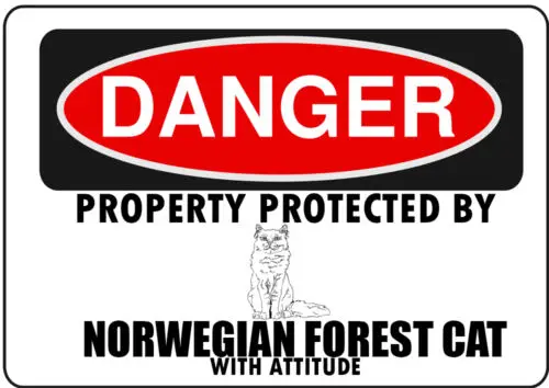 Norwegian Forest Cat Parking Only Aluminum Metal Sign