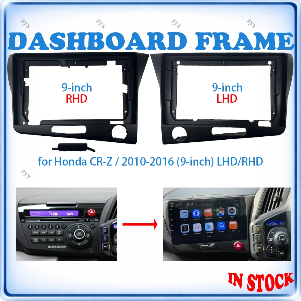 

Car Radio Fascia Frame For Honda CR-Z 2010-2016 9 inch LHD/RHD With Canbus Decoder & Wiring Harness Car Accessories Plug & Play