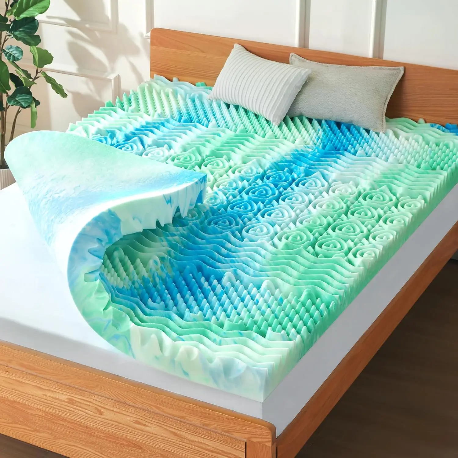 

3 H 7-Zone Full Memory Foam Mattr Topper Egg Crate Cooling Gel Infused Mattr Pad Bed Topper For Pressure Relief And Ba Pain
