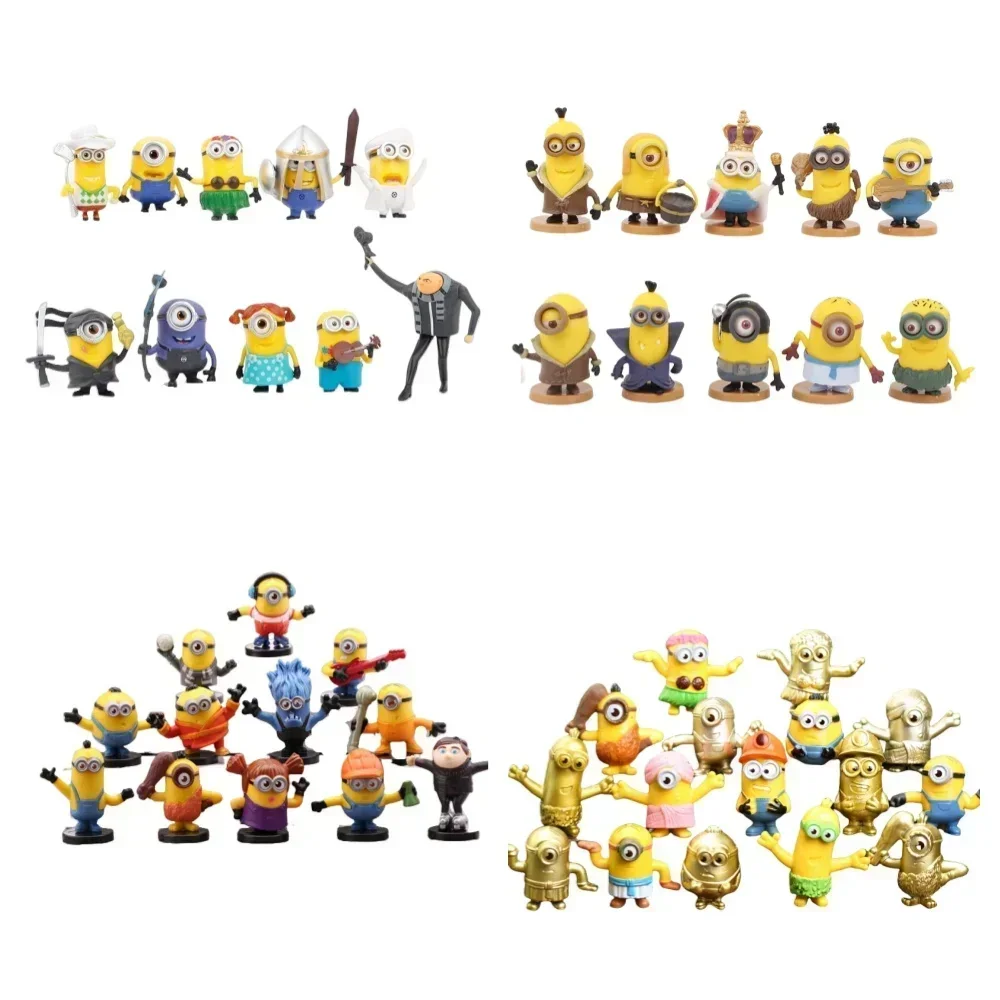 kawai Capsule toys Commemorative Gold Miniones kingdom Gru Kevin Bob 3D Eye Despicable Action Figure Toys for Kids Xmas Gifts