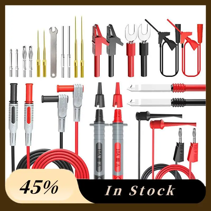 

Новый P1308D 25 шт., комплект силиконовых тестовых проводов для мультиметра со сменным игольчатым гаечным ключом, зажим типа «крокодил», 4 мм, штекер типа «банан»