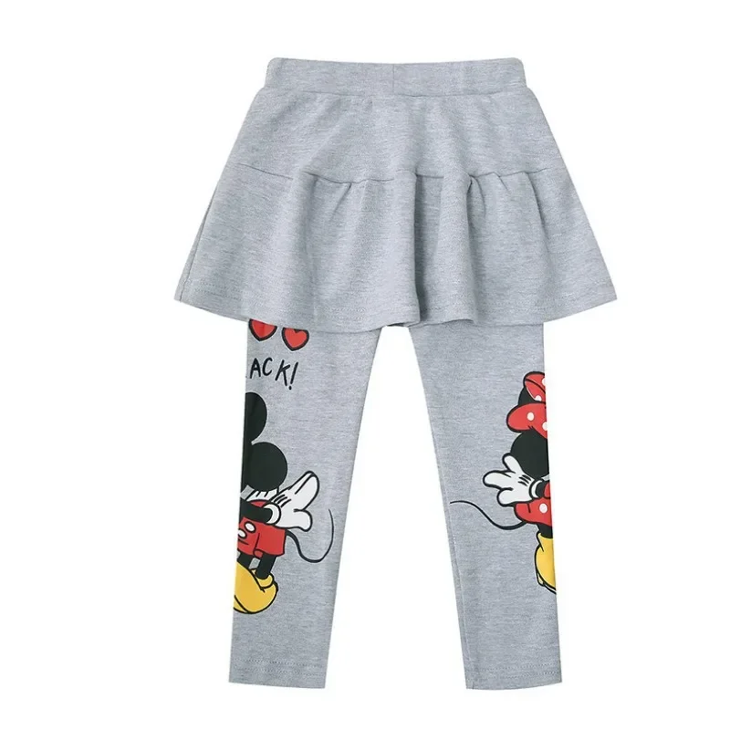 Disney Baby Girls Leggings Kids Lace Princess Skirt Pants Spring Autumn Children Cotton Trousers Cute Minnie Girl Leggings