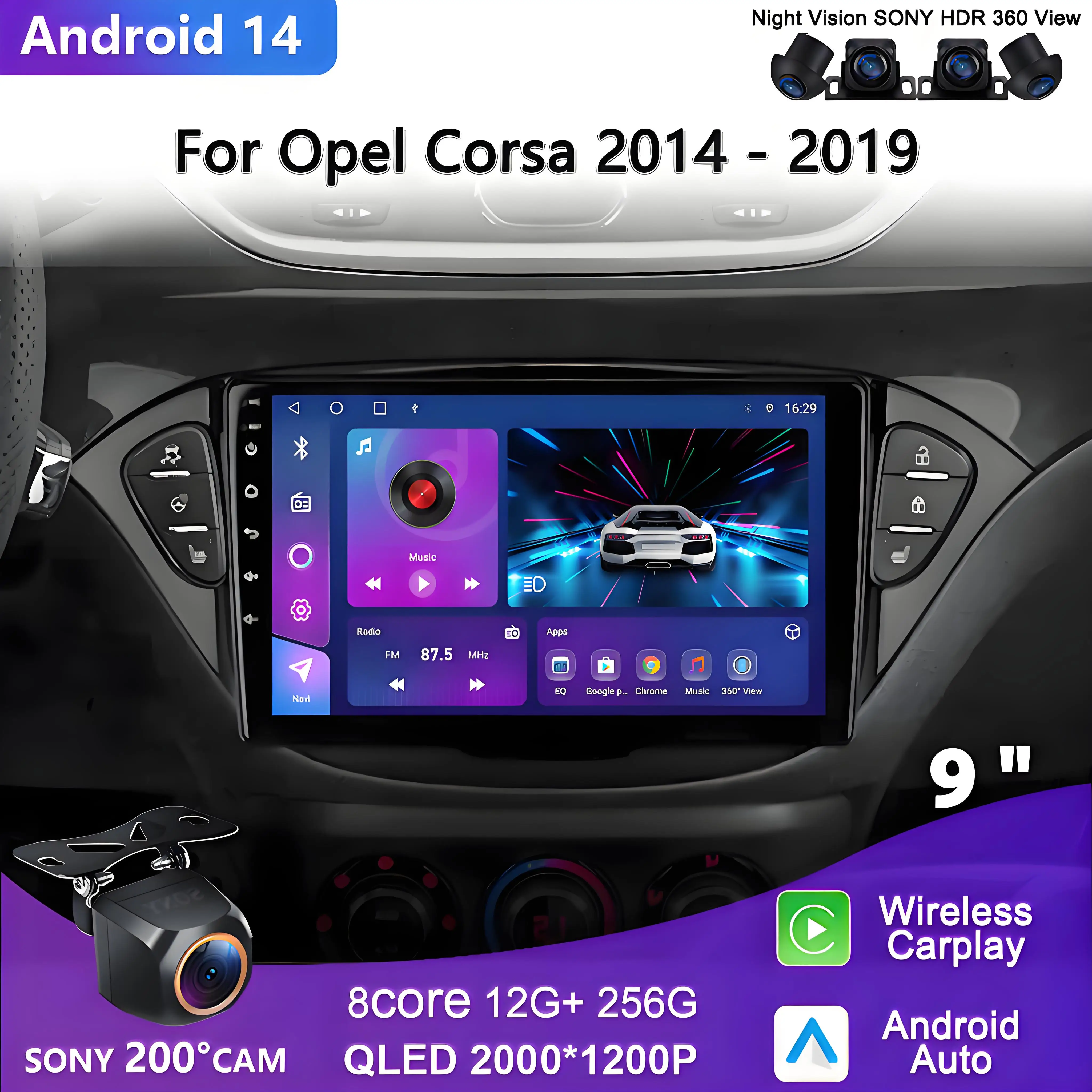

Android 14 For Opel Corsa 2014 - 2019 Car Radio Multimedia Video Player Navigation GPS No 2din DVD 2K Incell Screen Head Unit