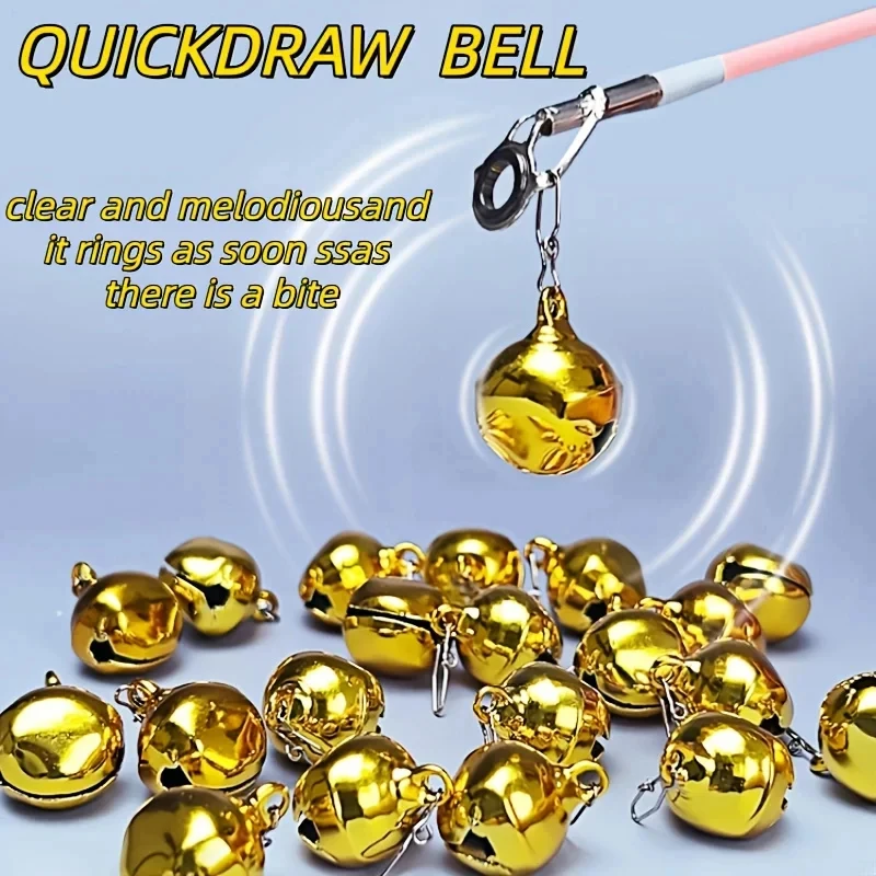 Fishing Bell Bite Alert 5/10pcs, Dual Loud Fishing Bite Alarm Bell with Rod Clip, Night Fishing Tool for Freshwater Saltwater