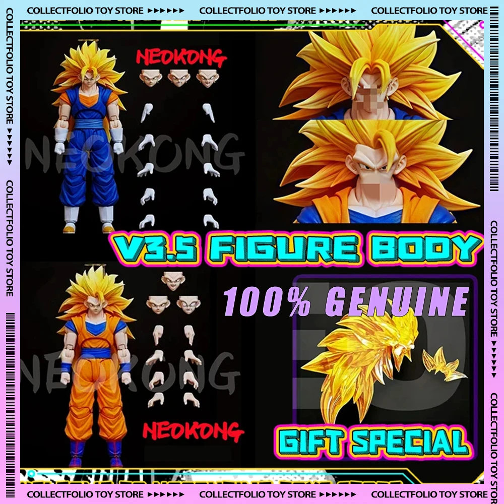 

Neokong Studio Dragon Ball Action Figure 3.5 Body Vegeto Goku Ssj3 SHF Vegito Super Saiyan 3 Anime Figurine Toy Model Custom Toy