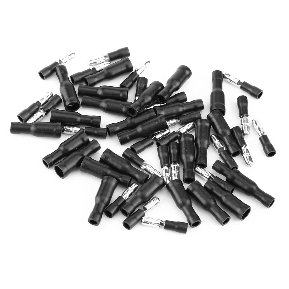 50Pcs Bullet Contacts Terminals Crimp Elelctric for Wire Eletrico Terminator Butt Splice Electrical Cable Conector Accessories