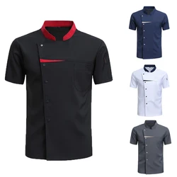 Professional Chef Shirts for Hotel Restaurant Short Sleeve Jacket Kitchen Baking Uniforms Men Women