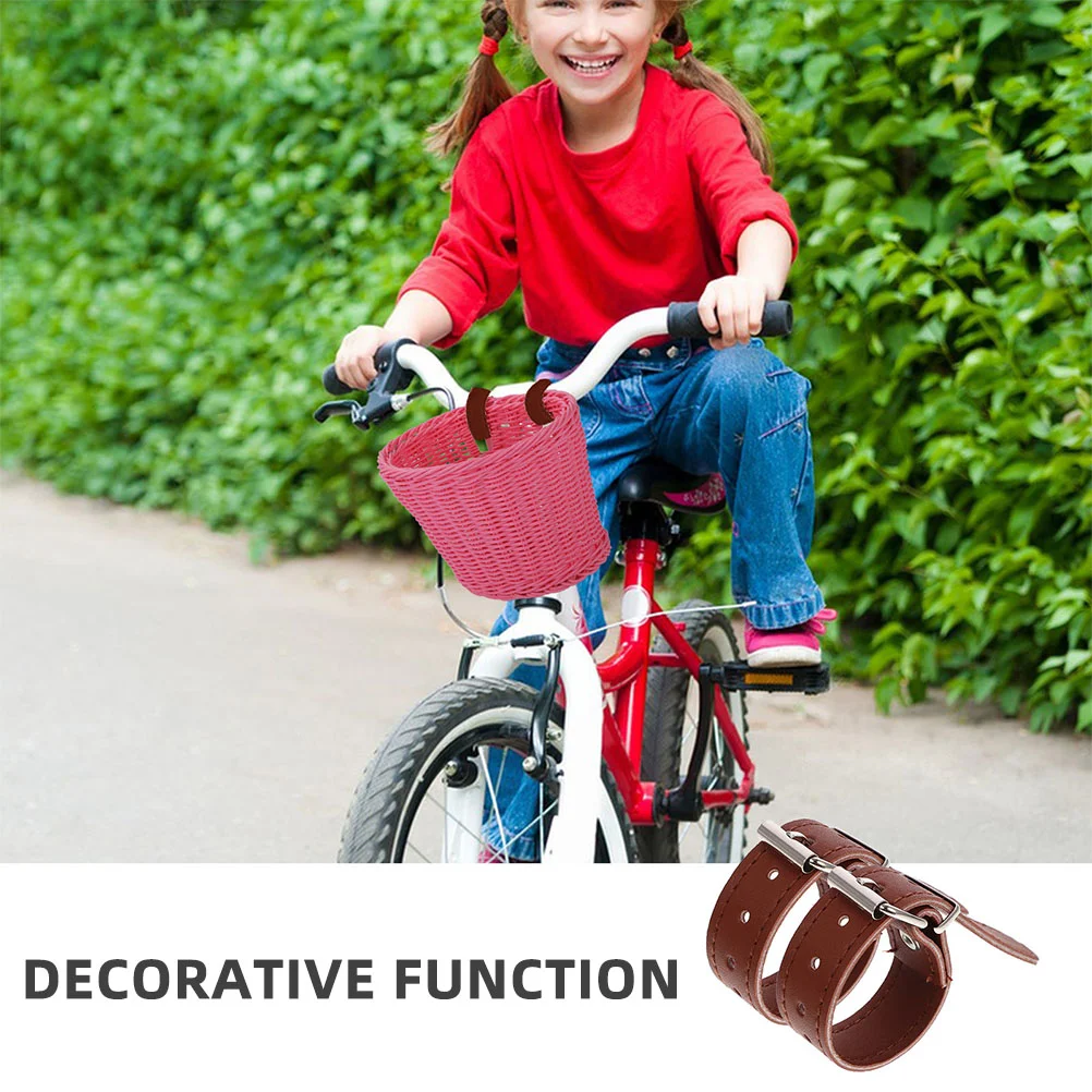 2 pares de cinturones de cesta, correas ajustables para cesta de bicicleta, cinturón de cesta de bicicleta de repuesto, decoración de ciclismo para bicicletas de niños y adultos