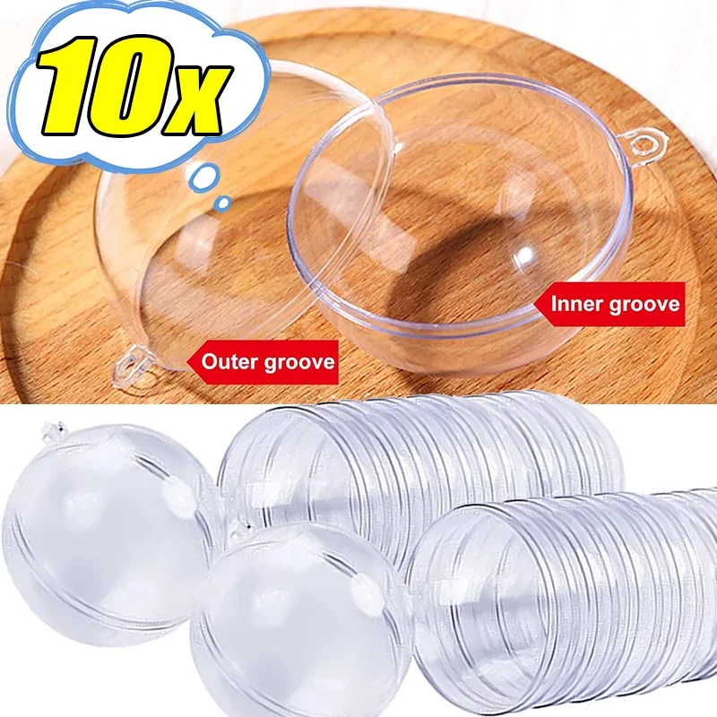 10/1Pcs DIY Kunststoff Ball Befüllbare Transparente Dekorative Hängende Ornamente Weihnachten Baum Offene Kugel Box Geschenke für Hochzeit party