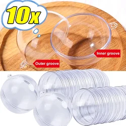 10/1Pcs DIY Plastic Ball Fillable Transparent Decorative Hanging Ornaments Christmas Tree Open Ball Box Gifts for Wedding Party