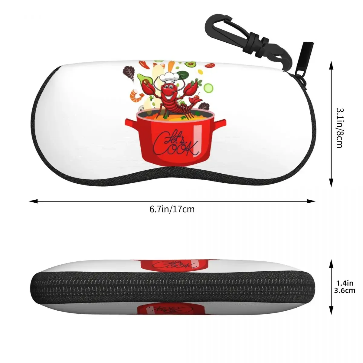 Lets Cook Lobster Chef Shell Glasses Case Protector Sunglasses Box Women Men Soft Eyeglass Bag Pouch