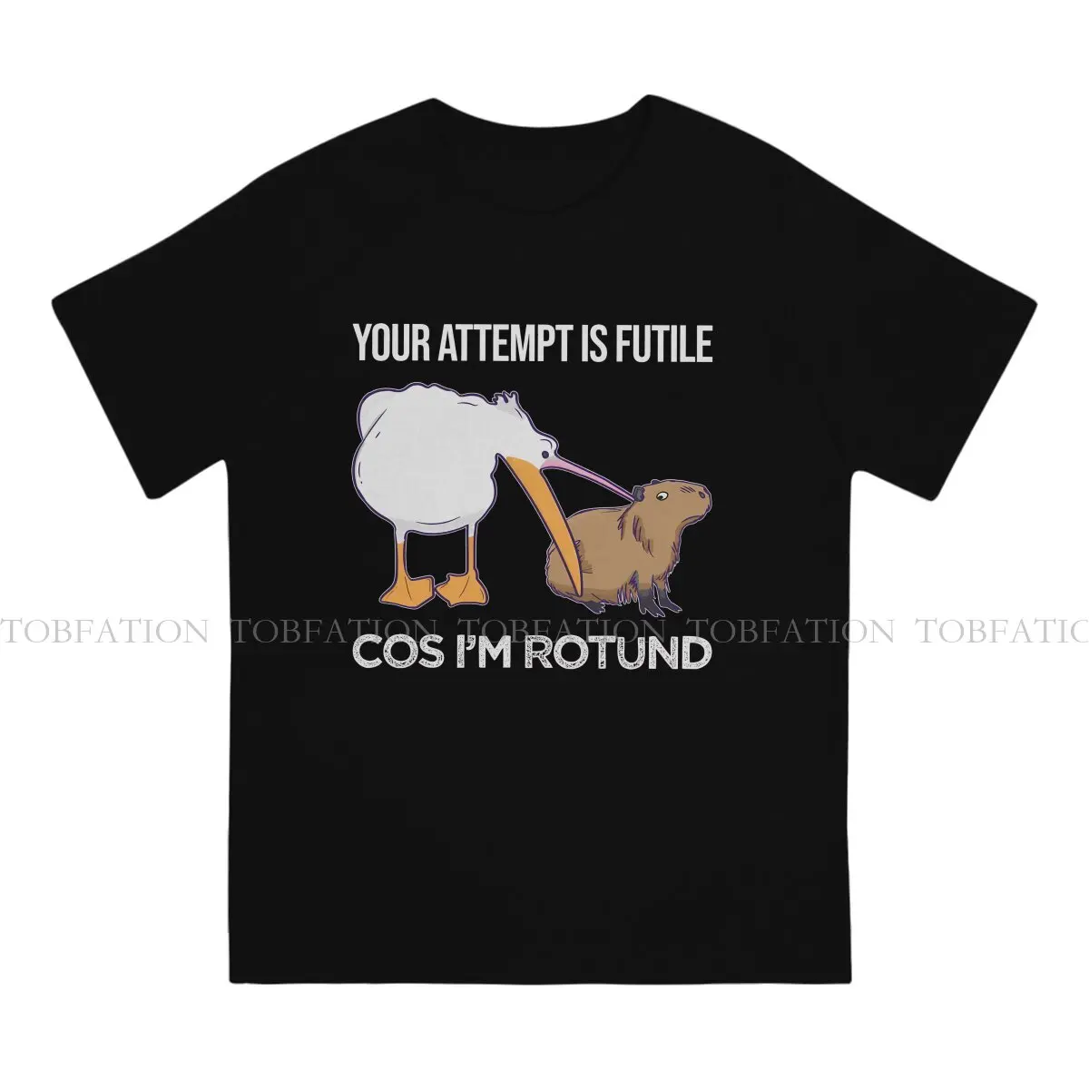 I'm Rotund Baby Capybara Pelican Harajuku TShirt Capybara Animal Creative Tops T Shirt Men Short Sleeve Special Gift Clothes