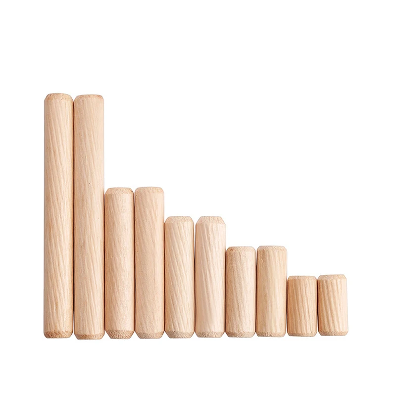 

50pcs M6/8mm Wooden Dowel Cabinet Drawer Round Fluted Wood Craft Pins Rods Set Furniture Fitting Wooden Dowel Pin