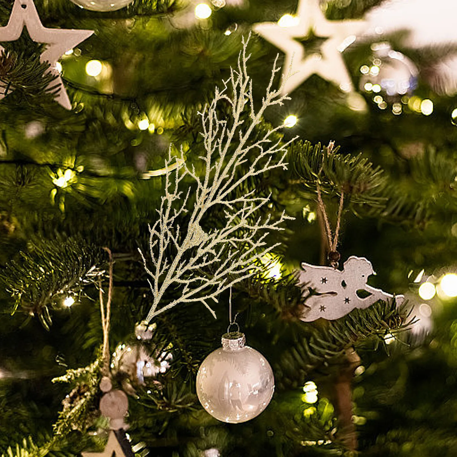 

10pcs Artificial Leaves Christmas Tree Decorations Festival Party Home Garden Decor Xmas Supplies Plastic Leaves Props