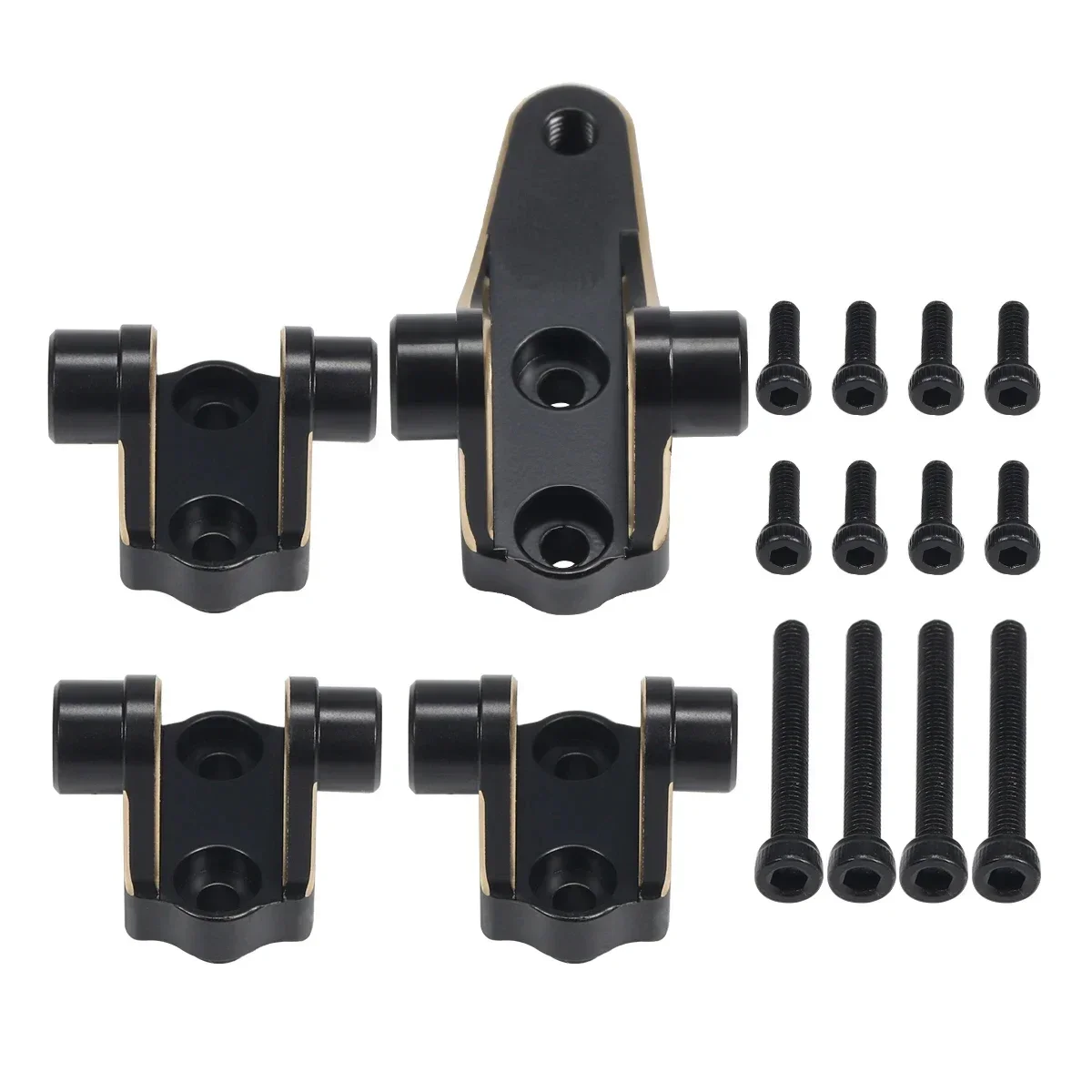 CNC Black Brass TRX4 Suspension Link Mounts Front Rear Axle Mounting Set for 1/10 RC Crawler TRX-4 Bronco Defender 8227 Upgrade