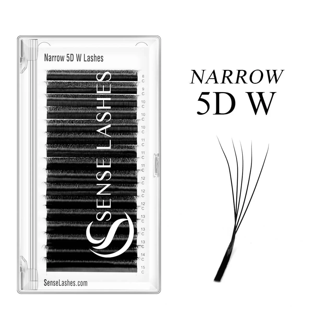 SENSE LASHES 16 Rows Narrow W-Shape Eyelash Extension 3D 4D 5D W Lashes Natural Soft Premade Fan Lashes Makeup Tools
