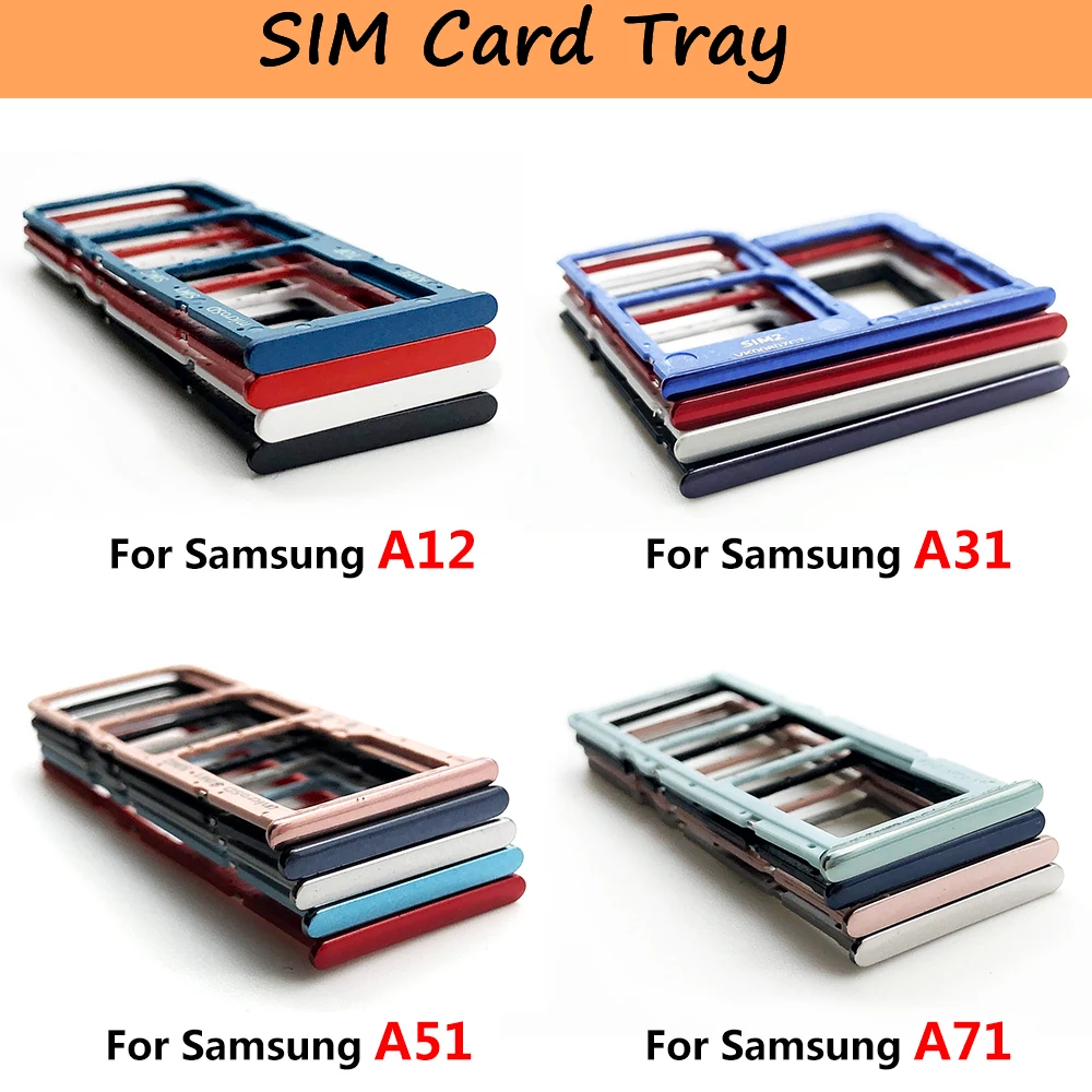 NEW Micro Nano SIM Card Holder Tray chip Slot Holder Adapter Socket Dual Card For Samsung A12 A31 A51 A71 Mobile Phone + pin