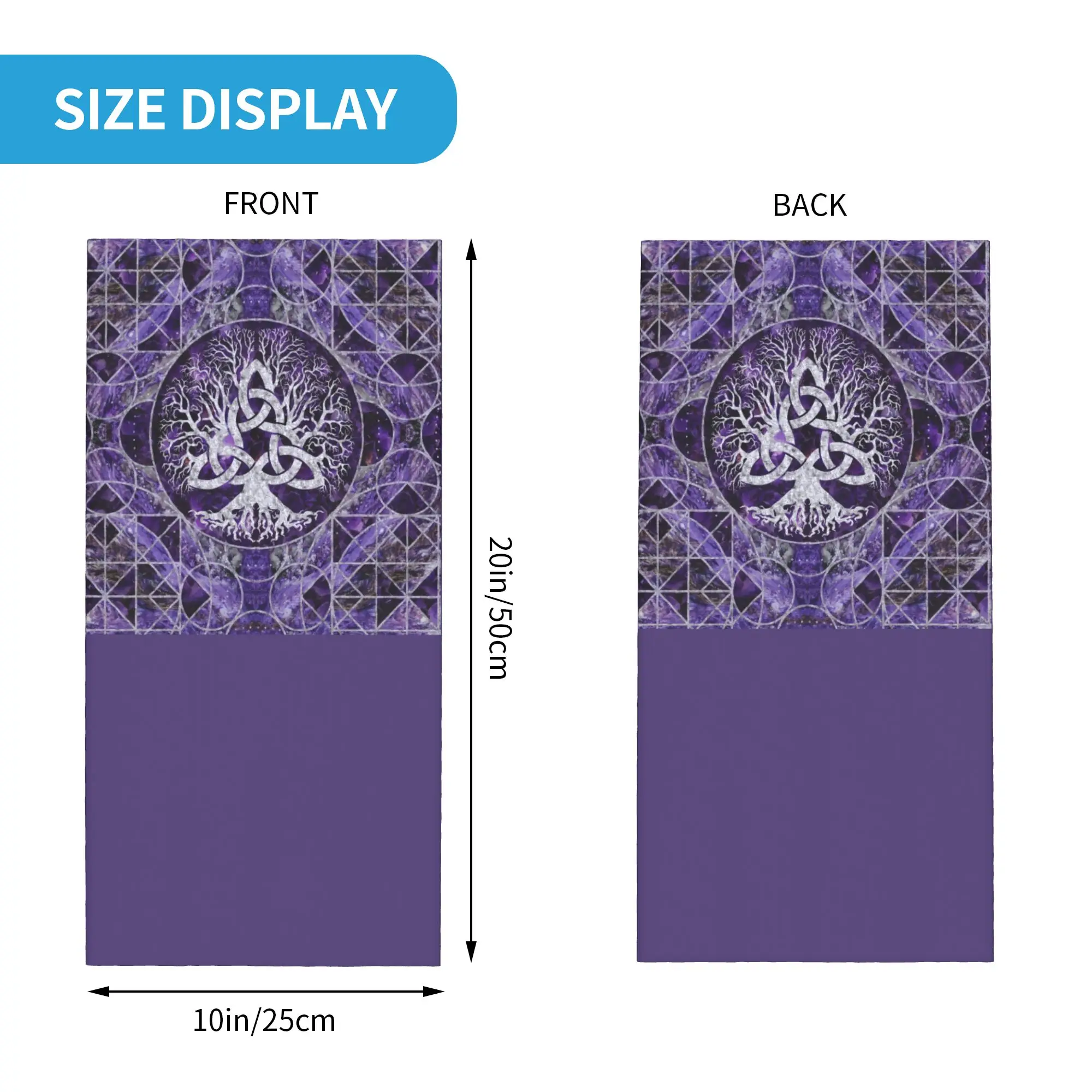 Custom Tree of Life with Triquetra Bandana Neck for Hiking Running Men Women Wrap Scarf Viking Norse Yggdrasil Headband Warmer