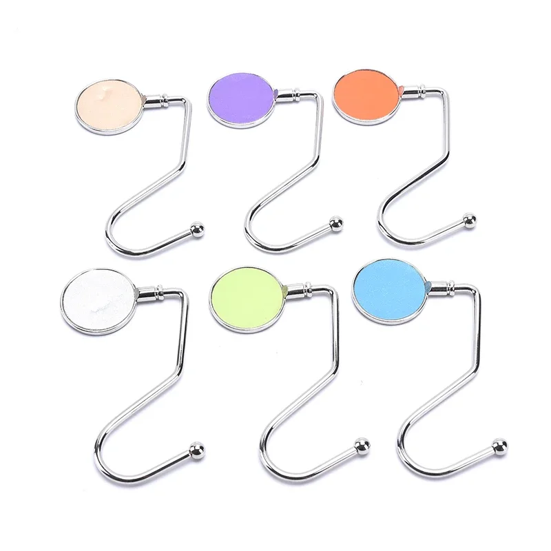 Portable Metal Table Side Hanging Bag Hook Purse Handbag Hanger Foldable Hanging Table Desk Hook Write Name