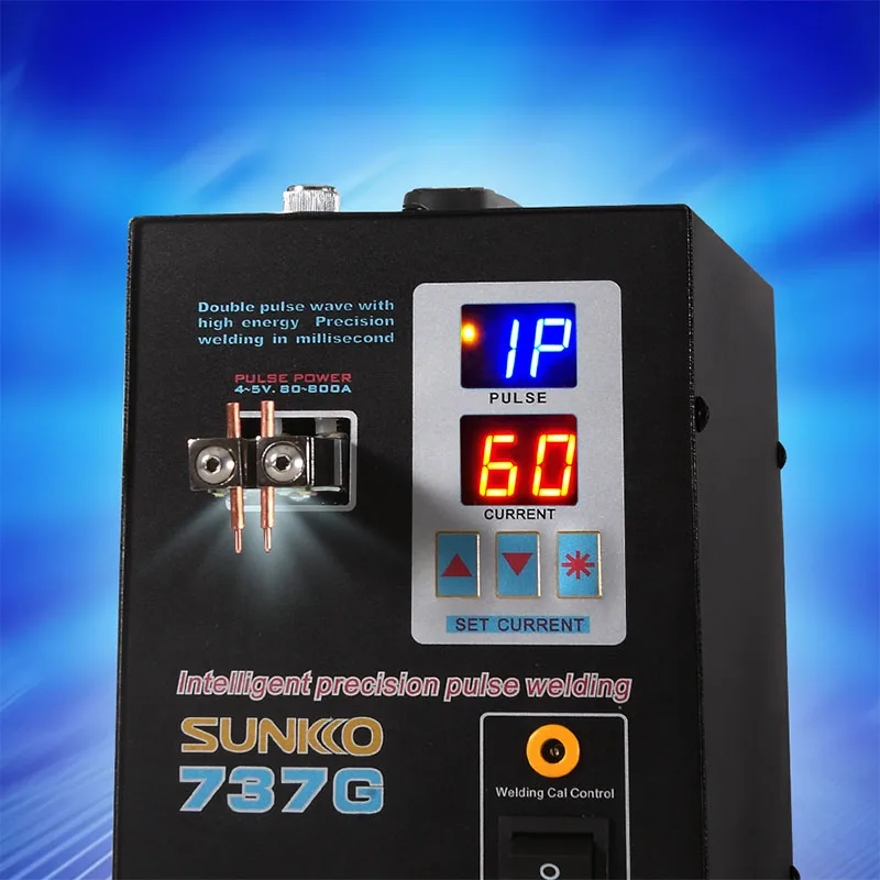 SUNKKO 737G Battery Spot เครื่องเชื่อม 2.8KW ดิจิตอลจอแสดงผลจุดเชื่อมเครื่อง 18650 แบตเตอรี่เชื่อม Double Pulse Spot Welders