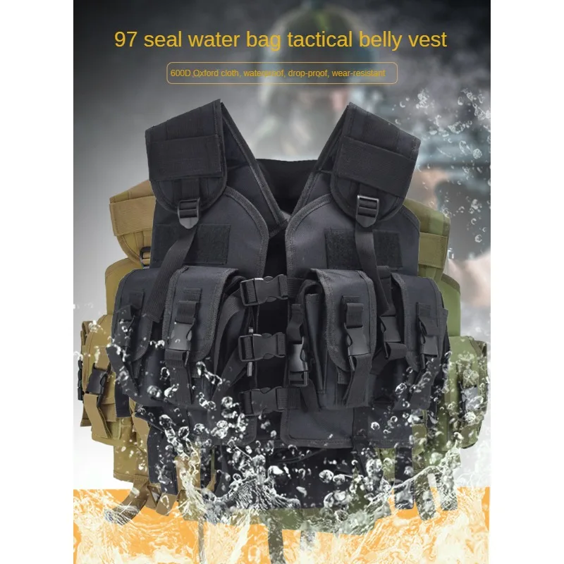 Lightweight Seal Tactical Vest Water Bag Camouflage Combat Vest Outdoor Mountaineering Riding Fishing Multi-pocket Training Suit