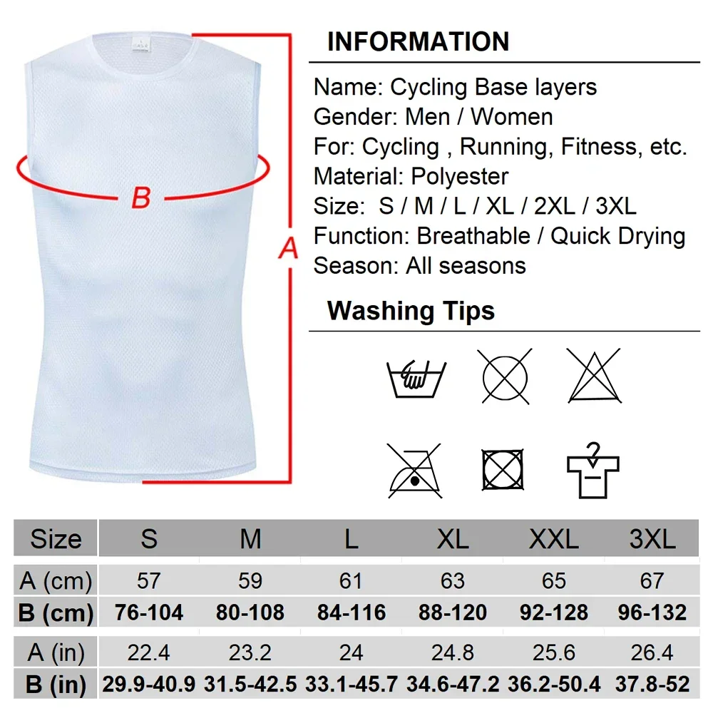 Cycling Base Layers Reflective Vest White Cycling Jersey Undershirt Quick Dry Elastici Vest Road Bike Jerseys