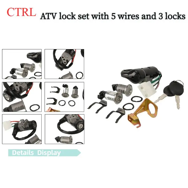 Lgnition Switch Lock Storage Box Lock Length 5 Wire 19 30 MM Ignition Lock Key Set for Honda Scooter 100 125 GY6 125 Spare Parts